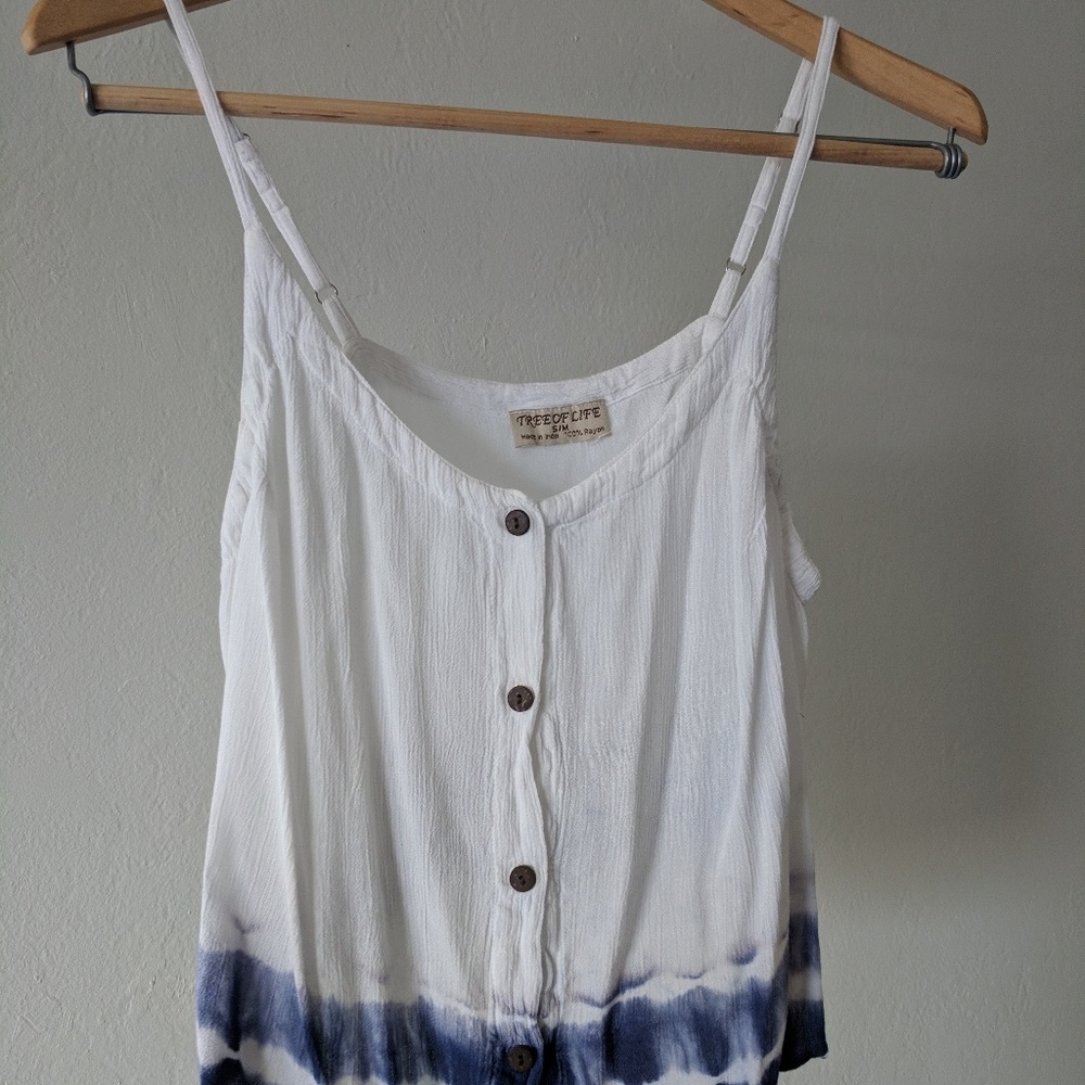 White/Blue ombre Rayon tank top
